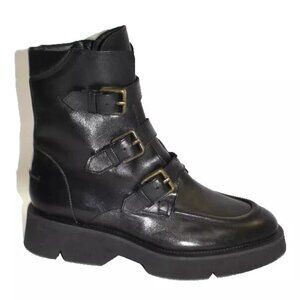 New! La Canadienne Benwin 50MM Leather Lug-Sole Boots Black Size 9 M 39 DD416